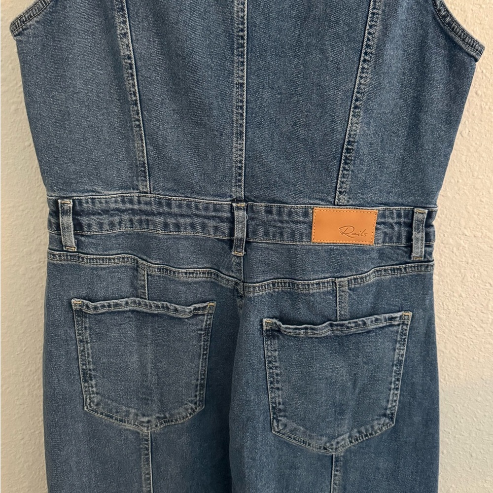 Rails Westwood Denim Midi Dress Blue Stone Wash size XL - Picture 6 of 15